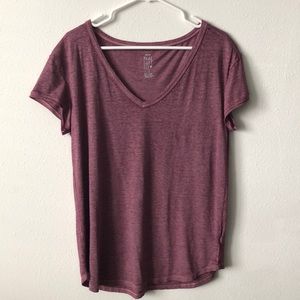 Purple soft v-neck